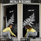 New Zealand Lawn Bowls Personalized Door Cover Wrap-Around Silver Fern - Aussie Hoodie