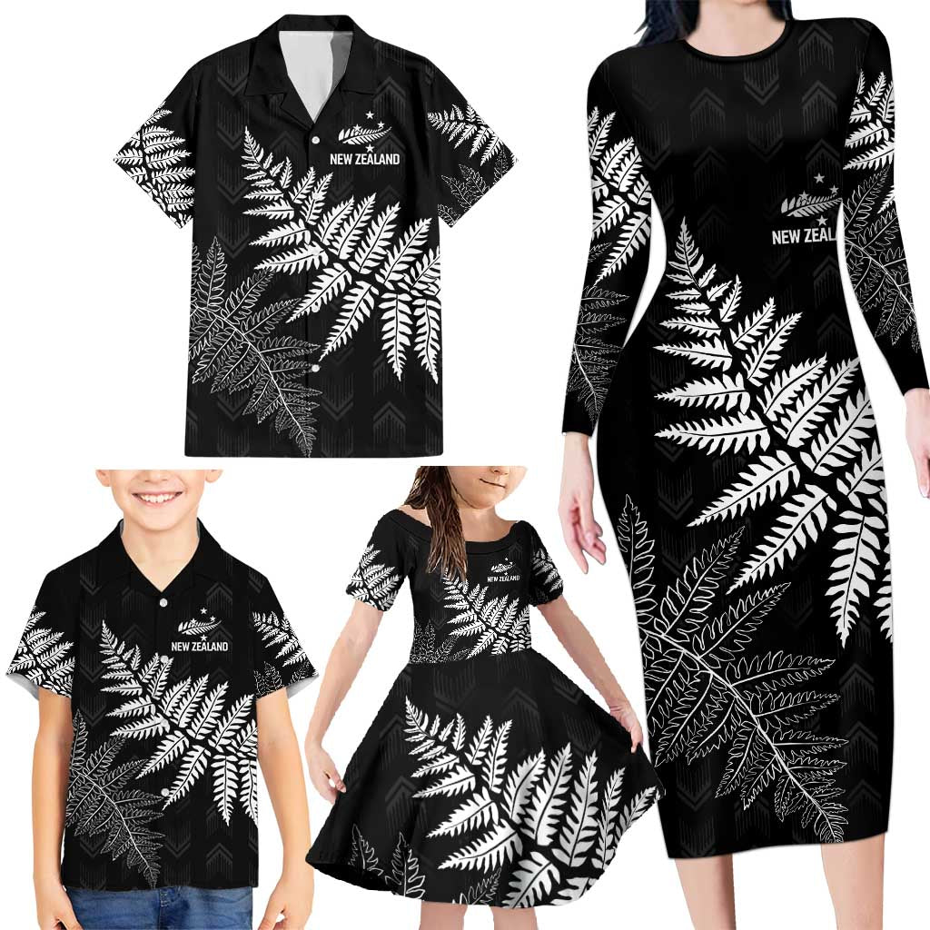 New Zealand Lawn Bowls Personalized Family Matching Long Sleeve Bodycon Dress and Hawaiian Shirt Wrap-Around Silver Fern - Aussie Hoodie