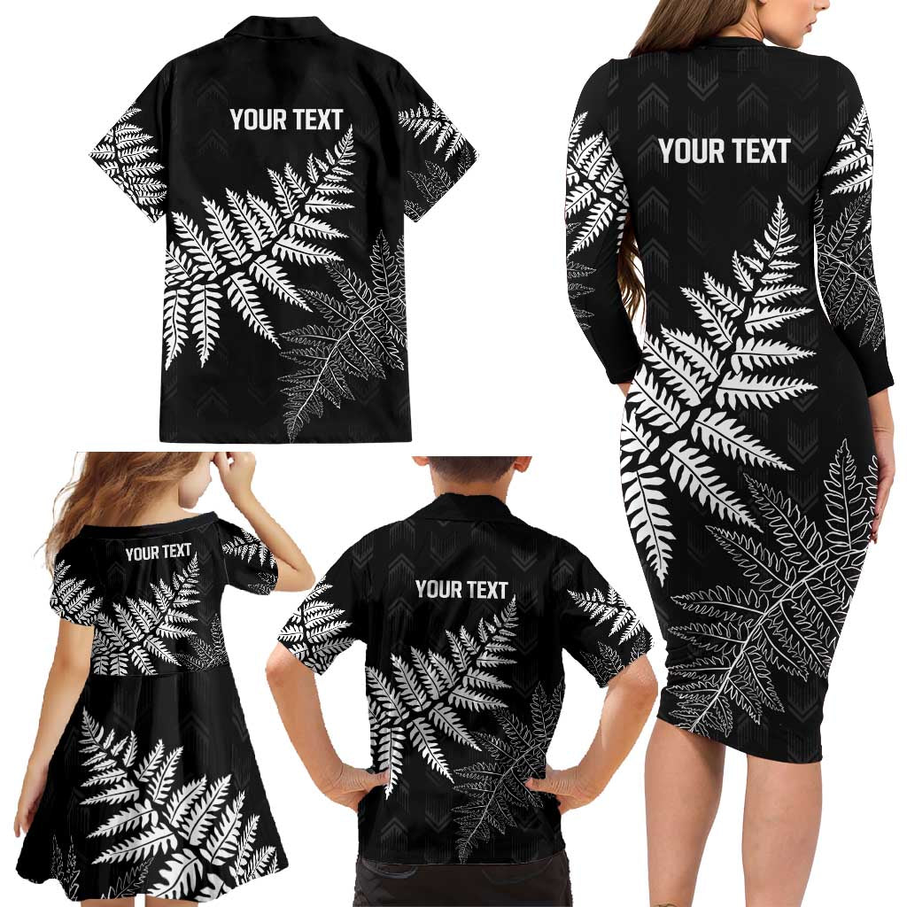 New Zealand Lawn Bowls Personalized Family Matching Long Sleeve Bodycon Dress and Hawaiian Shirt Wrap-Around Silver Fern - Aussie Hoodie