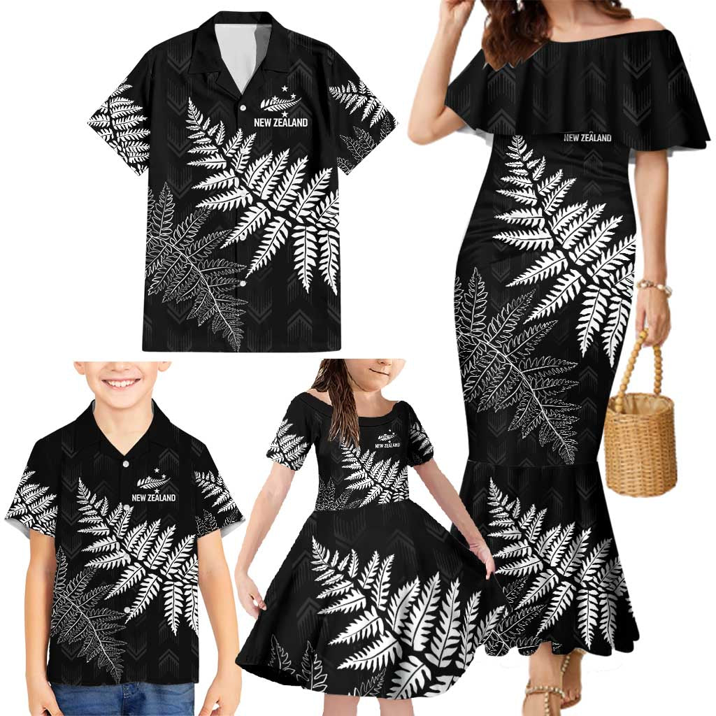 New Zealand Lawn Bowls Personalized Family Matching Mermaid Dress and Hawaiian Shirt Wrap-Around Silver Fern - Aussie Hoodie