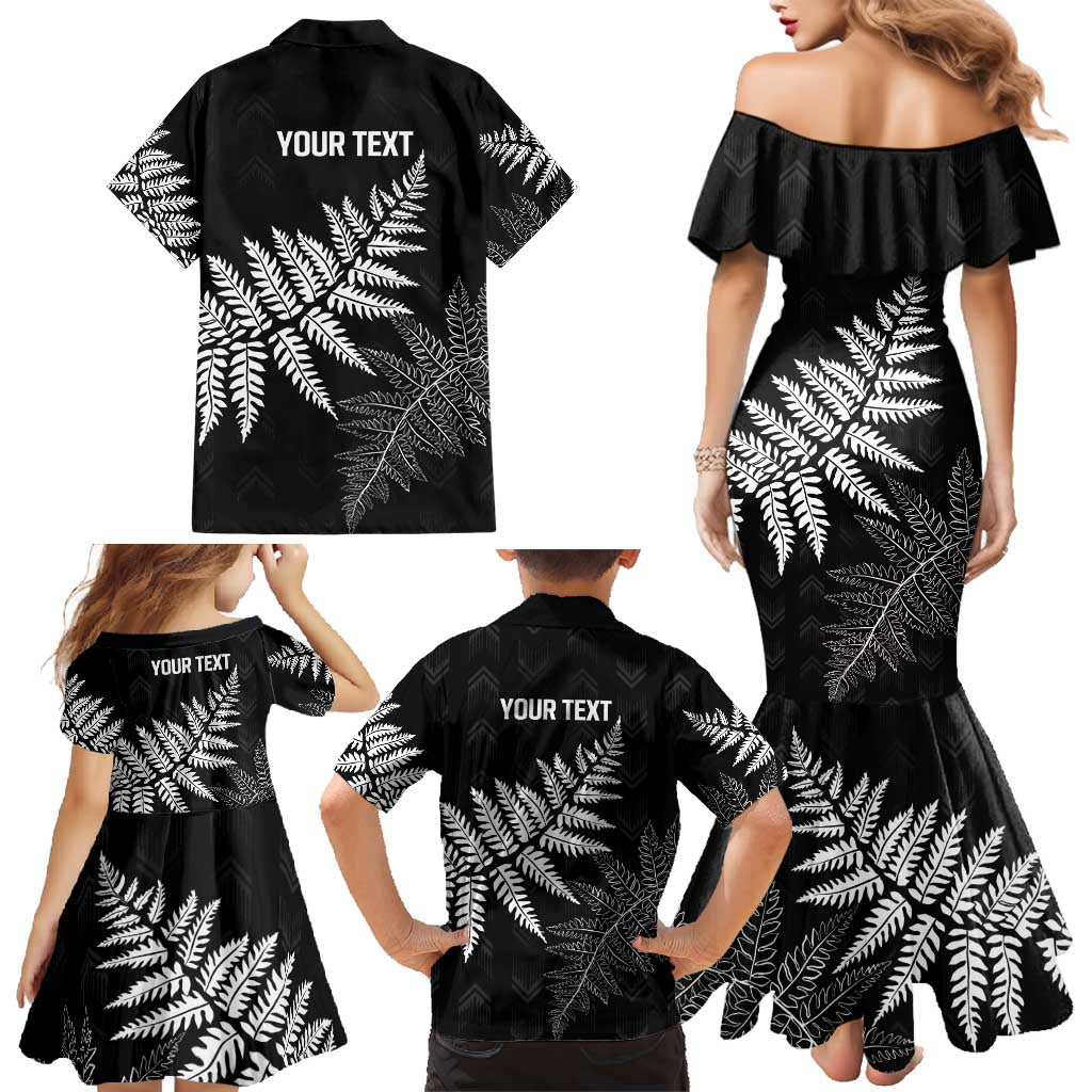 New Zealand Lawn Bowls Personalized Family Matching Mermaid Dress and Hawaiian Shirt Wrap-Around Silver Fern - Aussie Hoodie