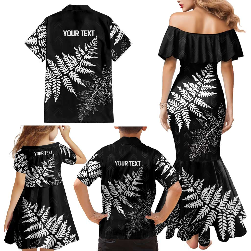 New Zealand Lawn Bowls Personalized Family Matching Mermaid Dress and Hawaiian Shirt Wrap-Around Silver Fern - Aussie Hoodie