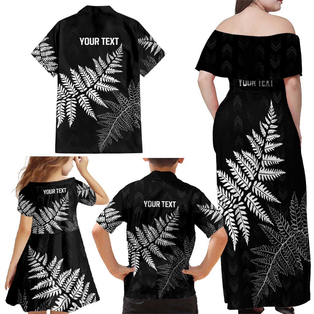 New Zealand Lawn Bowls Personalized Family Matching Off Shoulder Maxi Dress and Hawaiian Shirt Wrap-Around Silver Fern - Aussie Hoodie