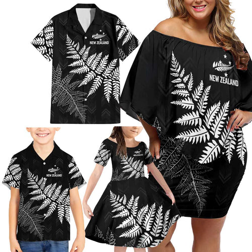 New Zealand Lawn Bowls Personalized Family Matching Off Shoulder Short Dress and Hawaiian Shirt Wrap-Around Silver Fern - Aussie Hoodie