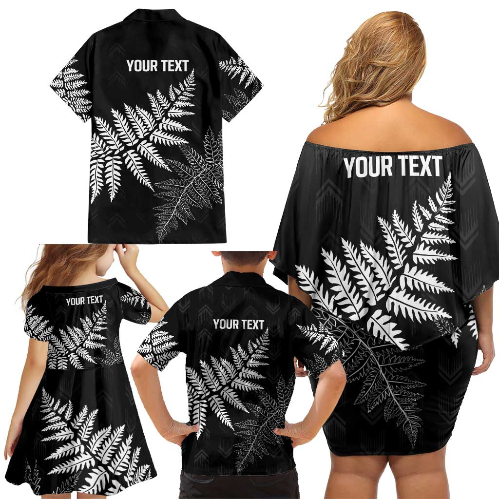 New Zealand Lawn Bowls Personalized Family Matching Off Shoulder Short Dress and Hawaiian Shirt Wrap-Around Silver Fern - Aussie Hoodie