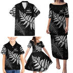 New Zealand Lawn Bowls Personalized Family Matching Puletasi and Hawaiian Shirt Wrap-Around Silver Fern - Aussie Hoodie