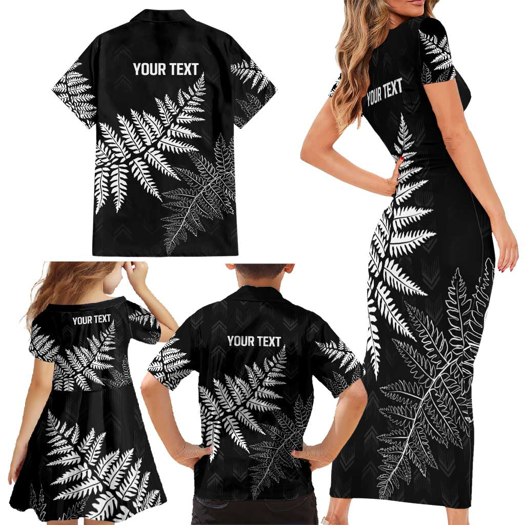 New Zealand Lawn Bowls Personalized Family Matching Short Sleeve Bodycon Dress and Hawaiian Shirt Wrap-Around Silver Fern - Aussie Hoodie