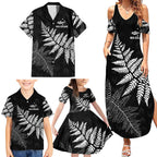 New Zealand Lawn Bowls Personalized Family Matching Summer Maxi Dress and Hawaiian Shirt Wrap-Around Silver Fern - Aussie Hoodie