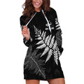 New Zealand Lawn Bowls Personalized Hoodie Dress Wrap-Around Silver Fern - Aussie Hoodie