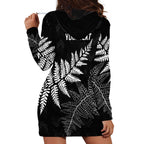 New Zealand Lawn Bowls Personalized Hoodie Dress Wrap-Around Silver Fern - Aussie Hoodie