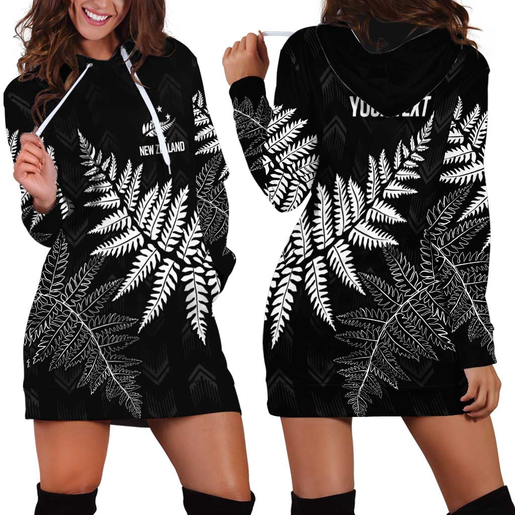 New Zealand Lawn Bowls Personalized Hoodie Dress Wrap-Around Silver Fern - Aussie Hoodie