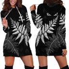 New Zealand Lawn Bowls Personalized Hoodie Dress Wrap-Around Silver Fern - Aussie Hoodie