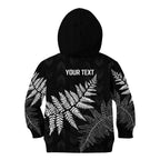 New Zealand Lawn Bowls Personalized Kid Hoodie Wrap-Around Silver Fern - Aussie Hoodie