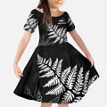 New Zealand Lawn Bowls Personalized Kid Short Sleeve Dress Wrap-Around Silver Fern - Aussie Hoodie
