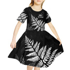 New Zealand Lawn Bowls Personalized Kid Short Sleeve Dress Wrap-Around Silver Fern - Aussie Hoodie