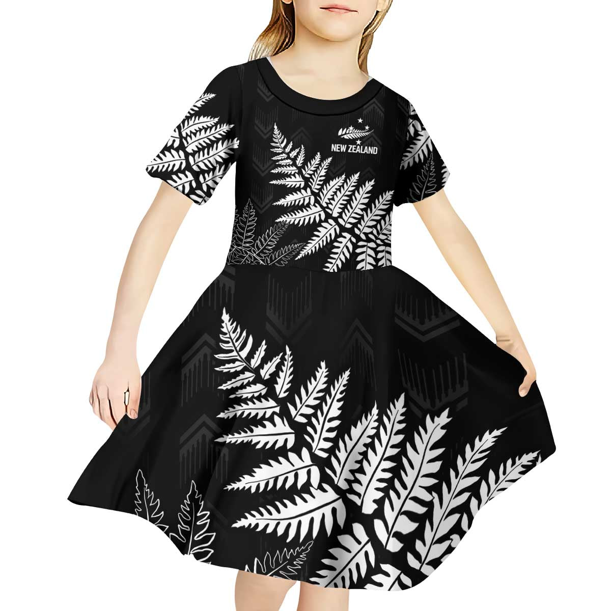 New Zealand Lawn Bowls Personalized Kid Short Sleeve Dress Wrap-Around Silver Fern - Aussie Hoodie