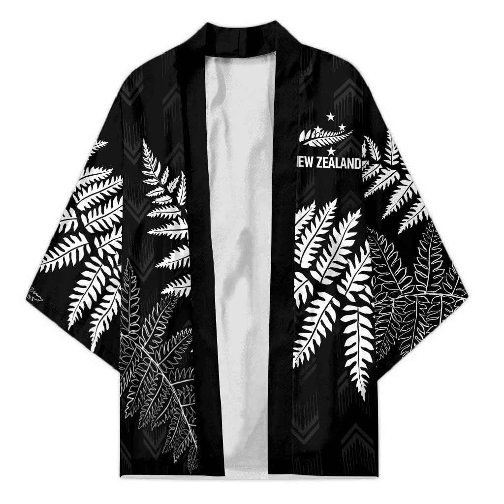 New Zealand Lawn Bowls Personalized Kimono Wrap-Around Silver Fern - Aussie Hoodie