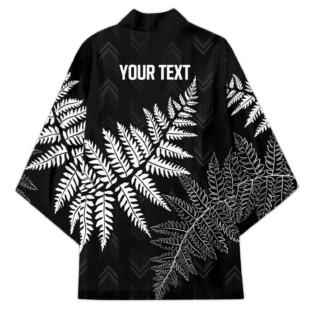New Zealand Lawn Bowls Personalized Kimono Wrap-Around Silver Fern - Aussie Hoodie