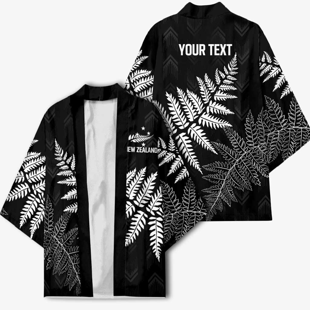 New Zealand Lawn Bowls Personalized Kimono Wrap-Around Silver Fern - Aussie Hoodie