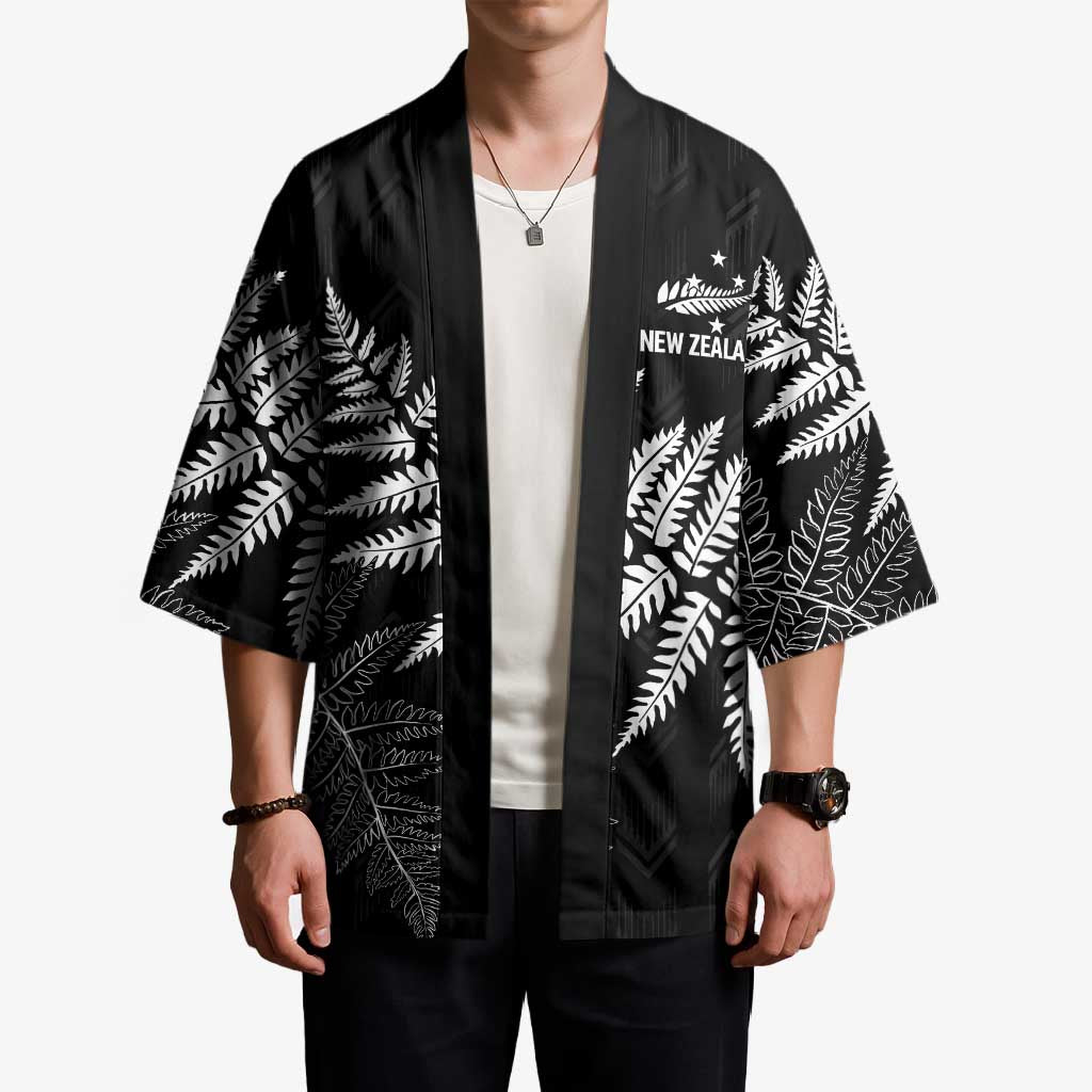 New Zealand Lawn Bowls Personalized Kimono Wrap-Around Silver Fern - Aussie Hoodie