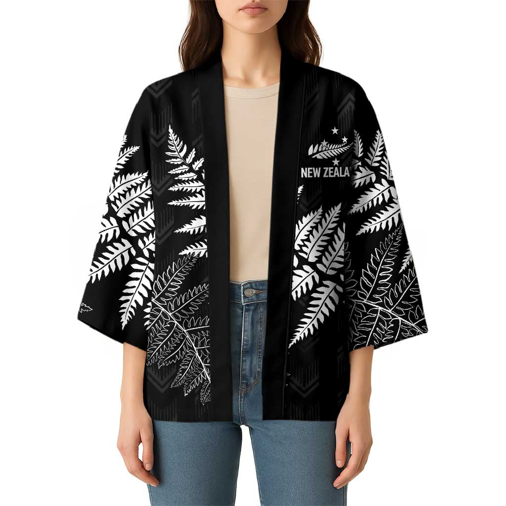 New Zealand Lawn Bowls Personalized Kimono Wrap-Around Silver Fern - Aussie Hoodie