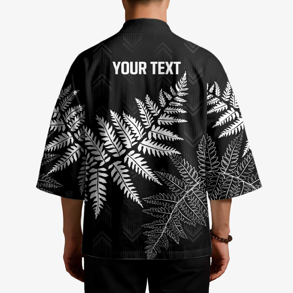 New Zealand Lawn Bowls Personalized Kimono Wrap-Around Silver Fern - Aussie Hoodie