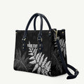 New Zealand Lawn Bowls Personalized Leather Bag Wrap-Around Silver Fern - Aussie Hoodie