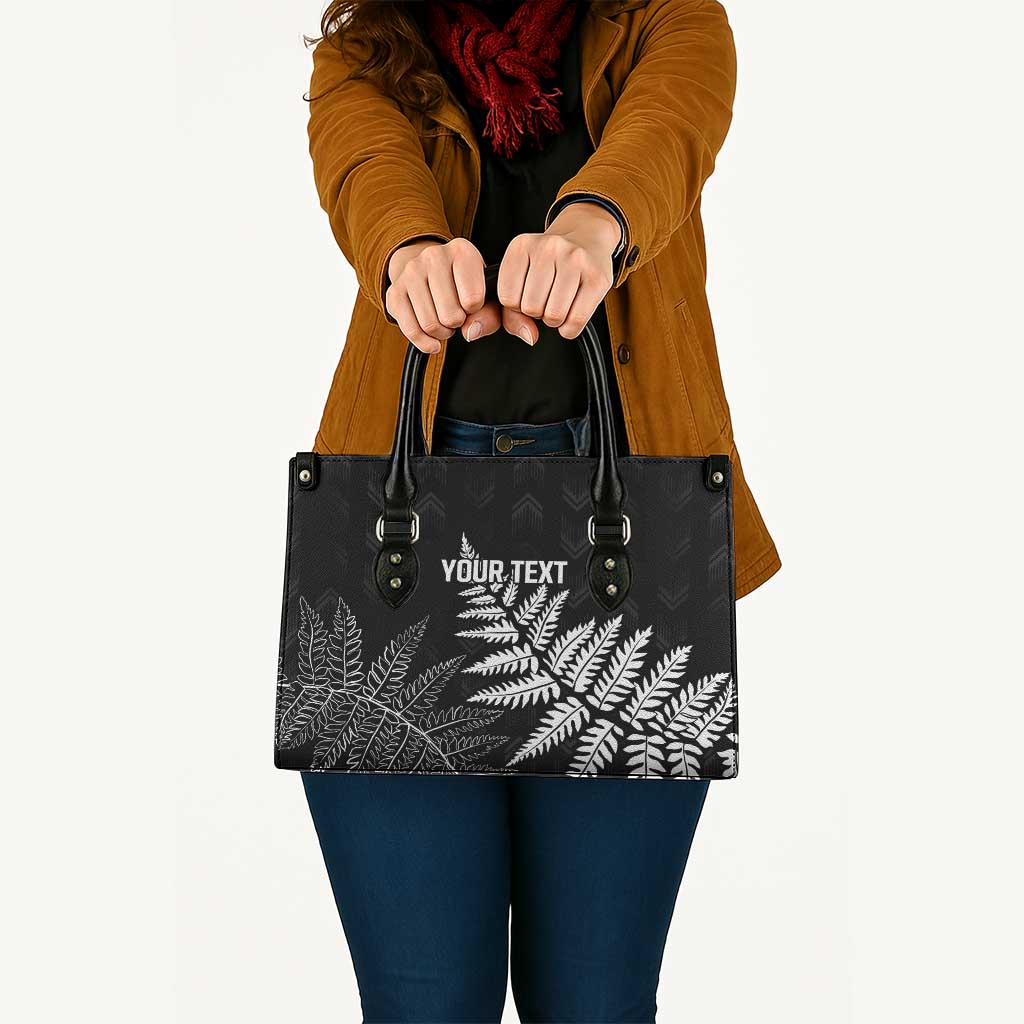 New Zealand Lawn Bowls Personalized Leather Bag Wrap-Around Silver Fern - Aussie Hoodie