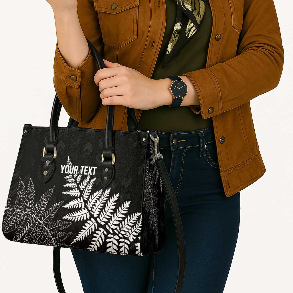 New Zealand Lawn Bowls Personalized Leather Bag Wrap-Around Silver Fern - Aussie Hoodie
