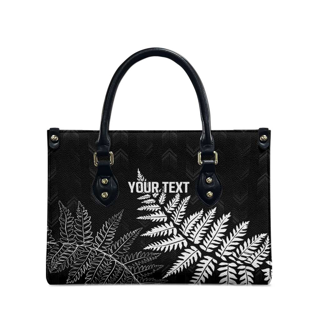 New Zealand Lawn Bowls Personalized Leather Bag Wrap-Around Silver Fern - Aussie Hoodie