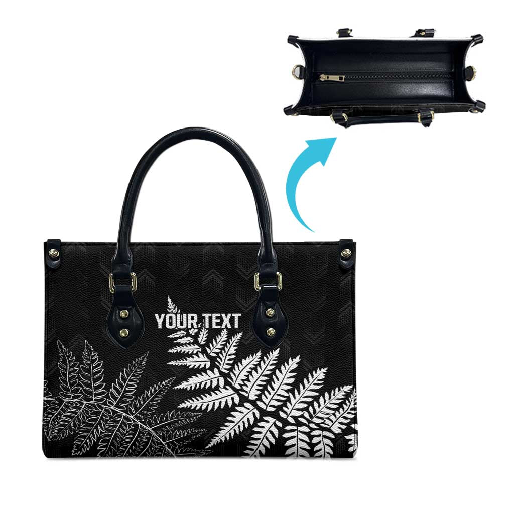 New Zealand Lawn Bowls Personalized Leather Bag Wrap-Around Silver Fern - Aussie Hoodie