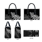 New Zealand Lawn Bowls Personalized Leather Bag Wrap-Around Silver Fern - Aussie Hoodie