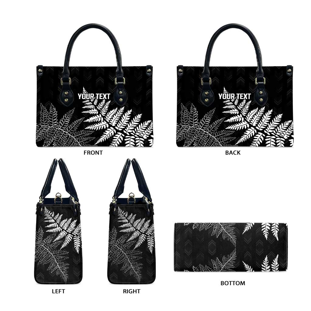 New Zealand Lawn Bowls Personalized Leather Bag Wrap-Around Silver Fern - Aussie Hoodie
