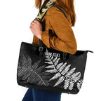 New Zealand Lawn Bowls Personalized Leather Tote Bag Wrap-Around Silver Fern - Aussie Hoodie