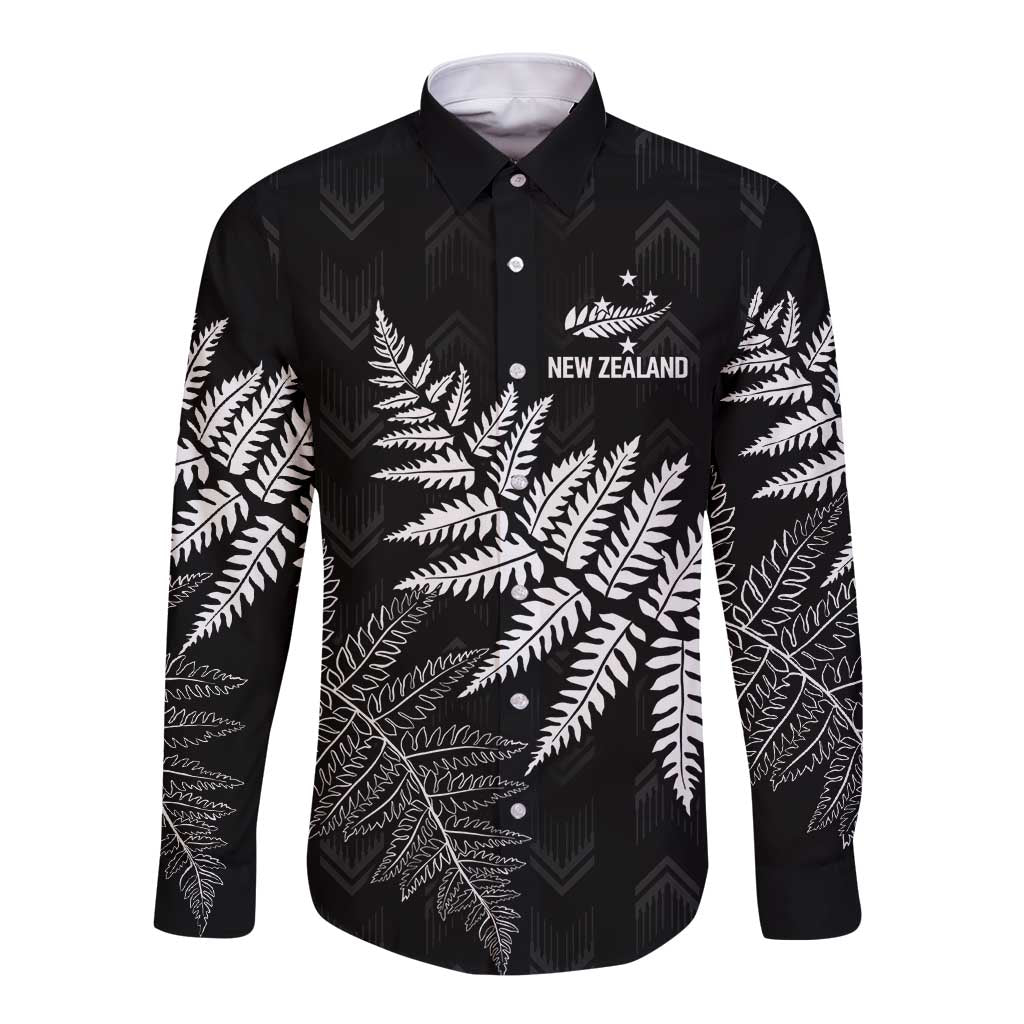 New Zealand Lawn Bowls Personalized Long Sleeve Button Shirt Wrap-Around Silver Fern - Aussie Hoodie