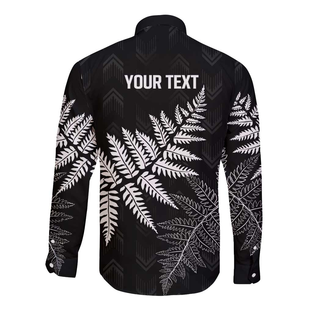 New Zealand Lawn Bowls Personalized Long Sleeve Button Shirt Wrap-Around Silver Fern - Aussie Hoodie