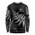New Zealand Lawn Bowls Personalized Long Sleeve Shirt Wrap-Around Silver Fern - Aussie Hoodie
