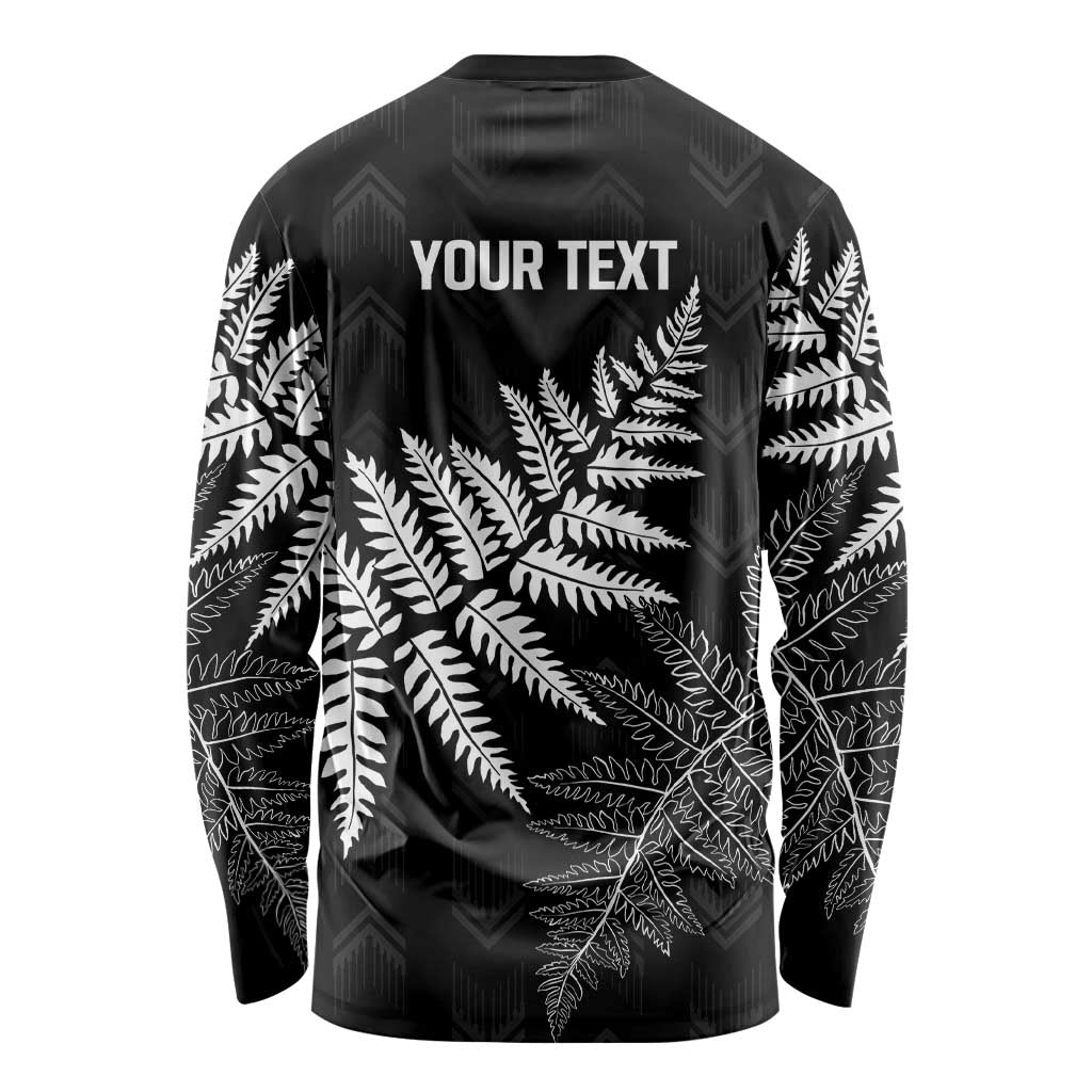 New Zealand Lawn Bowls Personalized Long Sleeve Shirt Wrap-Around Silver Fern - Aussie Hoodie