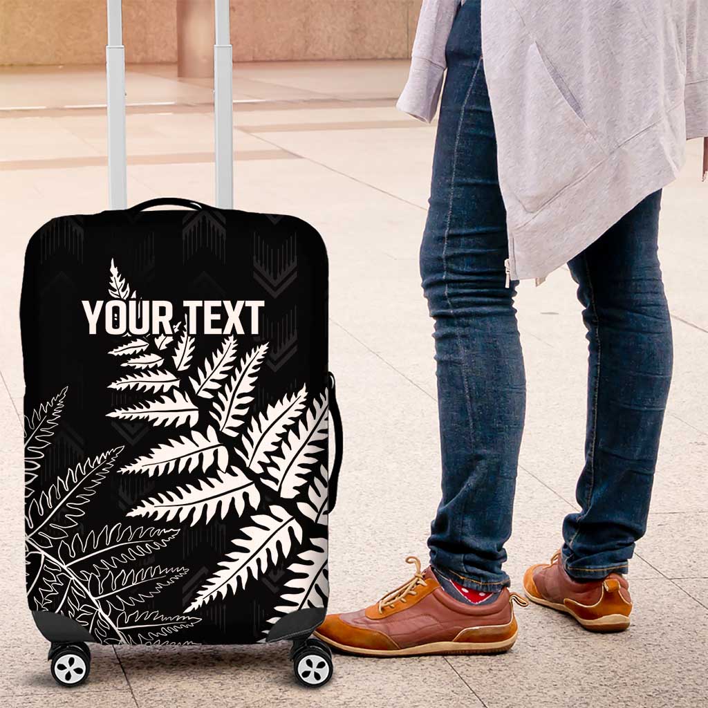 New Zealand Lawn Bowls Personalized Luggage Cover Wrap-Around Silver Fern - Aussie Hoodie