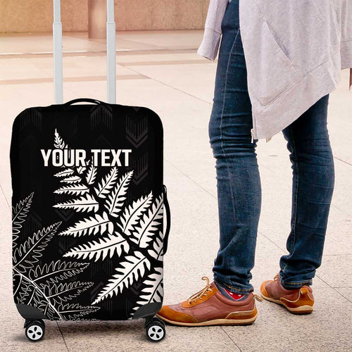 New Zealand Lawn Bowls Personalized Luggage Cover Wrap-Around Silver Fern - Aussie Hoodie