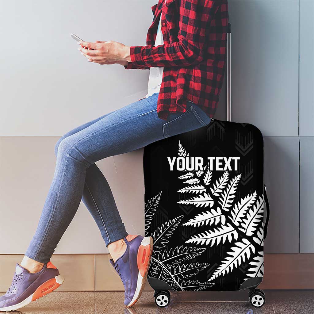 New Zealand Lawn Bowls Personalized Luggage Cover Wrap-Around Silver Fern - Aussie Hoodie