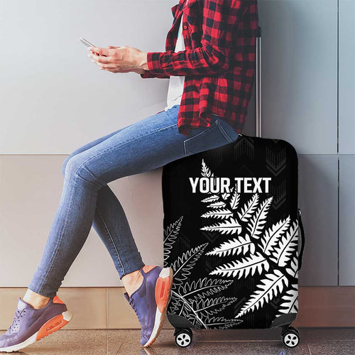 New Zealand Lawn Bowls Personalized Luggage Cover Wrap-Around Silver Fern - Aussie Hoodie