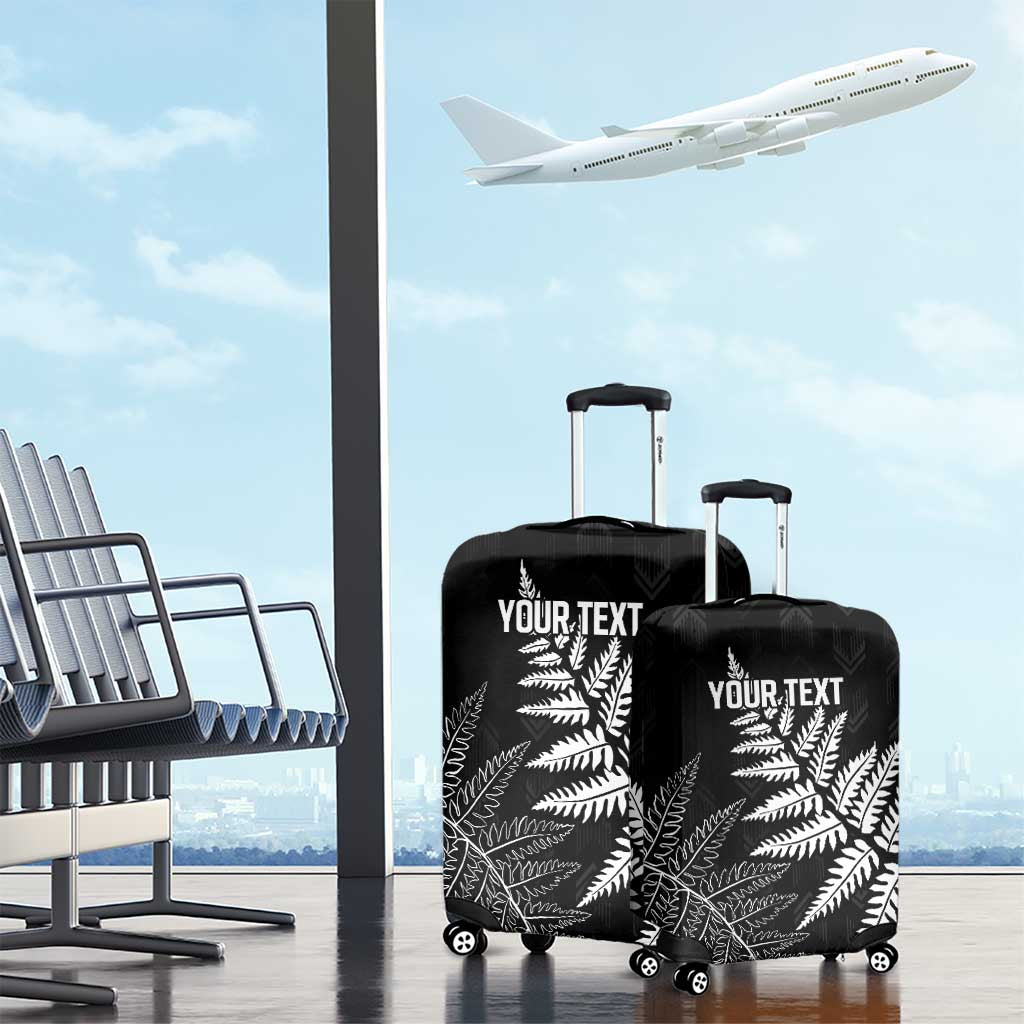 New Zealand Lawn Bowls Personalized Luggage Cover Wrap-Around Silver Fern - Aussie Hoodie
