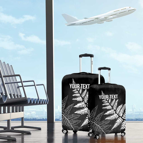 New Zealand Lawn Bowls Personalized Luggage Cover Wrap-Around Silver Fern - Aussie Hoodie