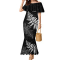 New Zealand Lawn Bowls Personalized Mermaid Dress Wrap-Around Silver Fern - Aussie Hoodie