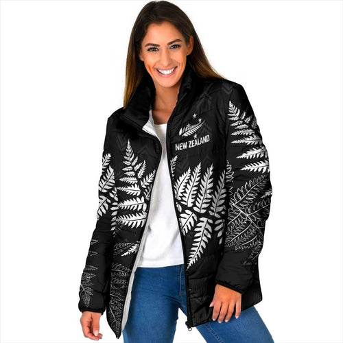 New Zealand Lawn Bowls Personalized Padded Jacket Wrap-Around Silver Fern - Aussie Hoodie