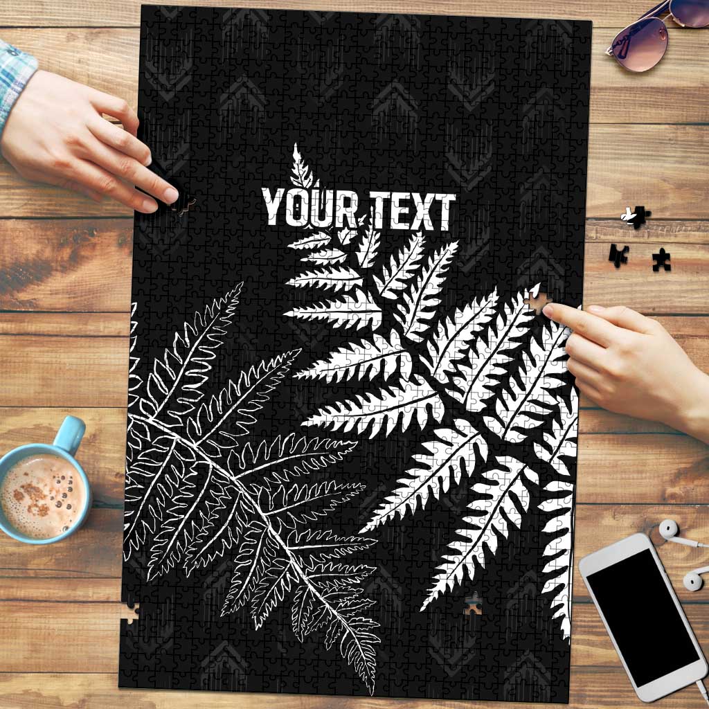New Zealand Lawn Bowls Personalized Puzzle Wrap-Around Silver Fern - Aussie Hoodie