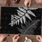 New Zealand Lawn Bowls Personalized Puzzle Wrap-Around Silver Fern - Aussie Hoodie