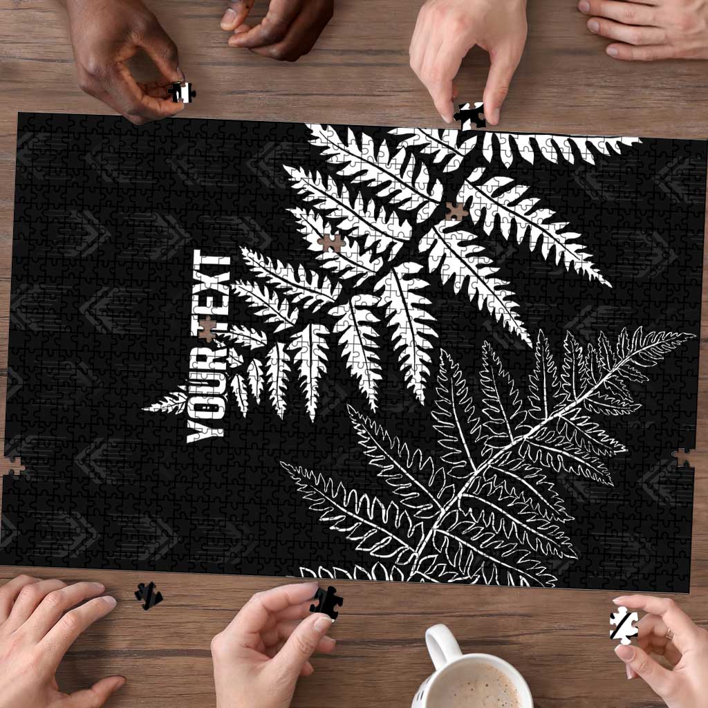 New Zealand Lawn Bowls Personalized Puzzle Wrap-Around Silver Fern - Aussie Hoodie