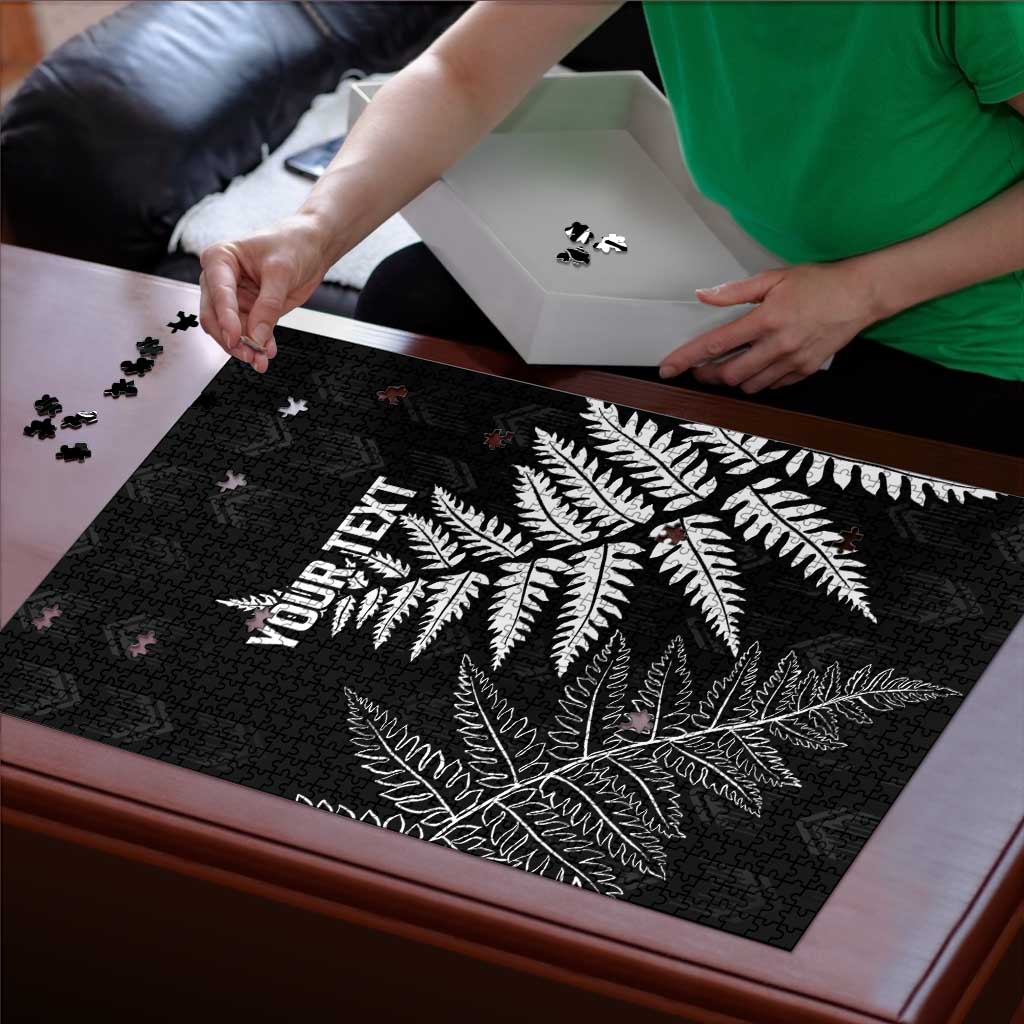 New Zealand Lawn Bowls Personalized Puzzle Wrap-Around Silver Fern - Aussie Hoodie